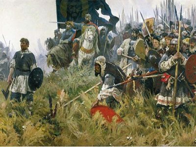 А.Бубнов, "Утро на Куликовом поле" (фрагмент). Источник - http://literatura5.narod.ru/bubnov.html